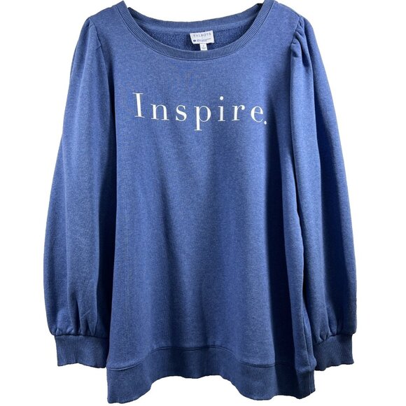 Talbots Tops - Talbots Women's Sweatshirt Size XL Inspire Solid Blue Puff Long Sleeves Fleece